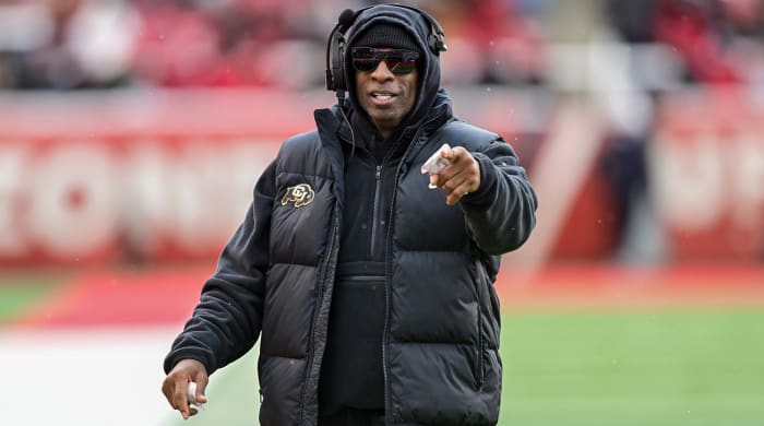 Deion Sanders coaches a game against the Utah Utes.
